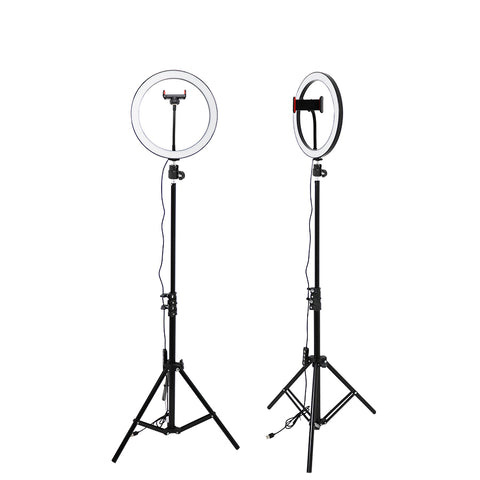 Ringlamp met statief 210cm -26cm lamp en bluetooth clicker