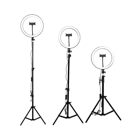 Ringlamp met statief 210cm -26cm lamp en bluetooth clicker
