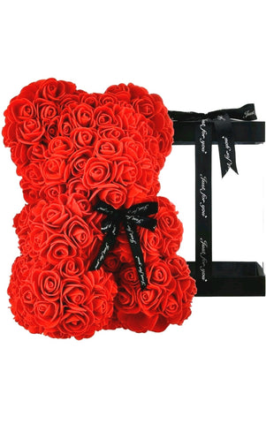 Valentijn Special - Rozen Beer - Teddy met Geschenkdoos - 25cm